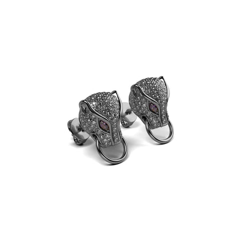 Panthera by Keysi Sayago | Gunmetal | Cubic Zirconia Crystal Earrings